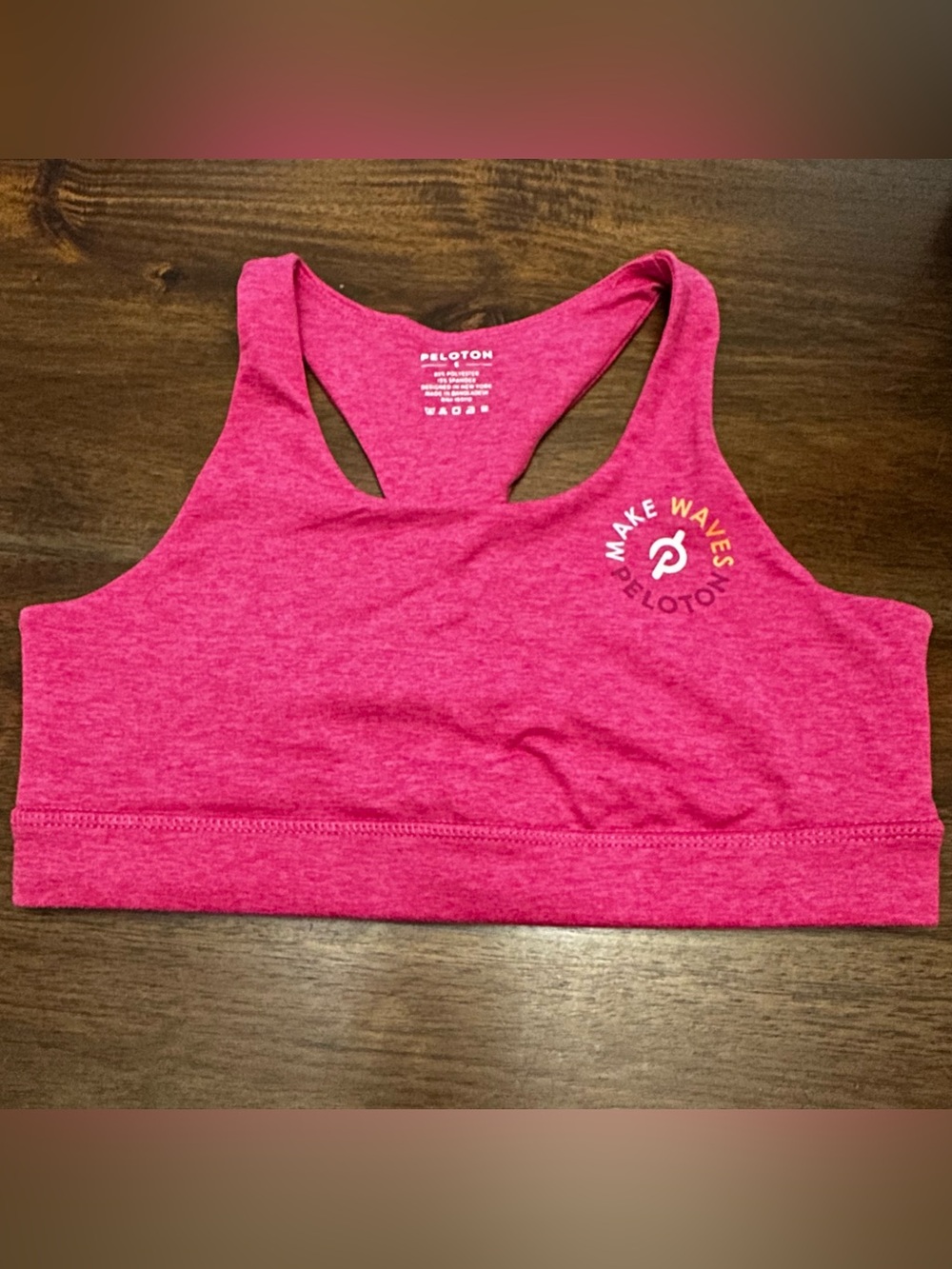 Peloton Pink Make Waves Sports Bra Small